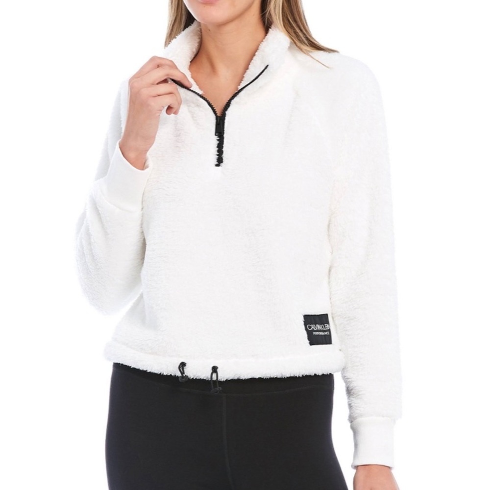Calvin Klein Quarter zip Sherpa pullover